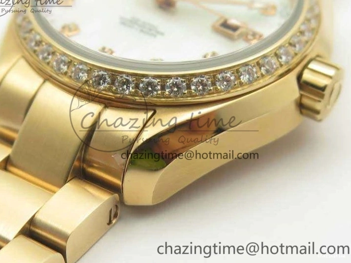 0515 Versatile Aqua Terra Ladies 35mm RG V6F Best Edition White MOP Dial Diam On RG Bracelet A 8104